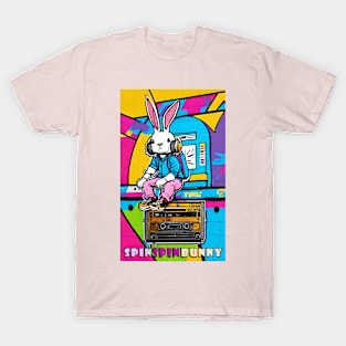 SpinSpinBunny Animated Bunny with Headphones T-Shirt